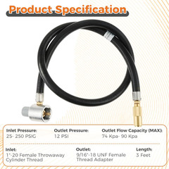 5430 Propane Extension Hose Adapter – 3 Ft Propane Regulator Extension Hose Comp