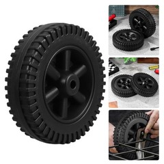 3Pcs Heavy Duty Replacement Wheels for Cart Black Hdpe Set