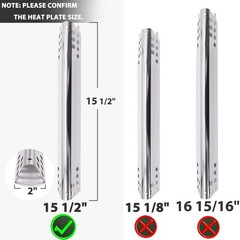 Grill Burner Heat Plate Shield Crossover Tube Igniter Kit 4 Burner 15 1/2 Inch