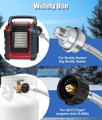 Propane Fuel Filter F273699 with 6FT Stainless Braided QCC1 Propane Adapter Hose