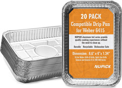 NUPICK 20 Pack 6415 Drip Pans Compatible for Weber Spirit Series, Genesis Series