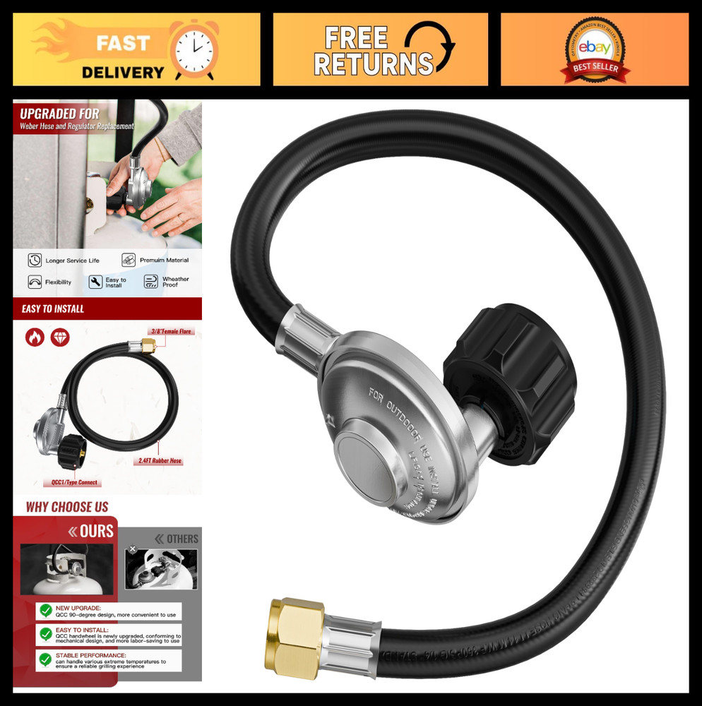 28″ Grill Hose & Regulator Kit for Spirit 300/400, Genesis, Summit – Propane Rep