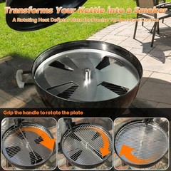 21.5” Stainless Steel Cooking Grate with Rotatable Heat Deflector For 22-Inch We