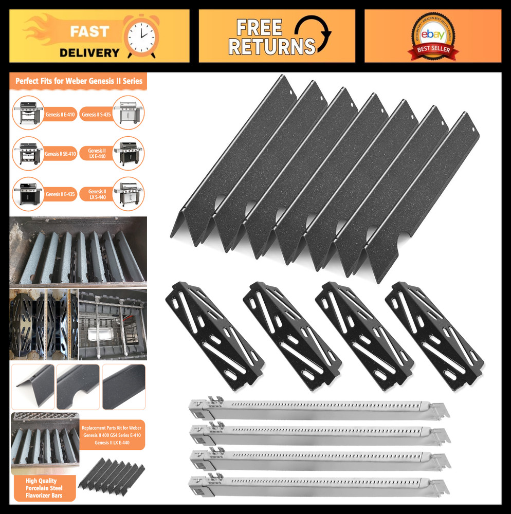 Grill Replacement Parts for Genesis II E-410, S-410, LX E-440, Flavorizer Bars &