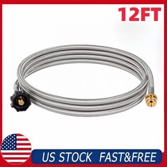 12 FT Propane Hose Adapter 1lb to 20lb Tank for Heater Grill Blackstone