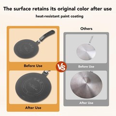 Stainless Steel Heat Diffuser for Electric Glass Gas Ceramic 7.87, Black