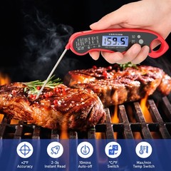 Lonicera Meat Thermometer Digital for Cooking Food. Waterproof & Instant Red