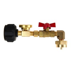 Safety QCC1 Propane Refill Elbow Adapter with Propane Tank Gauge Control Valve