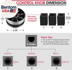 5 Pack Grill Control Knobs Replacement, Chrome Plated Plastic with Nonslip Grip,