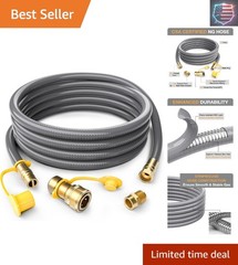 24FT 1/2 inch Natural Gas Hose with Quick Connect Fittings, Natural Gas Conve…