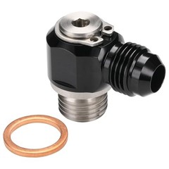 6AN Male Flare Banjo to M14x1.5 Stainless Steel Banjo Bolt 6AN to M14x1.5 Black