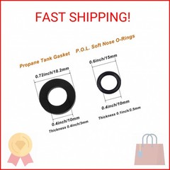 YUEARN 15Pcs Propane Tank Gasket and 15Pcs O-Rings for Soft Nose P.O.L. Fittings