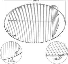 Hinged Cooking Grate for 22” Charcoal Grill, round Charcoal Grate for Weber 7436