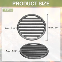 Cast Iron Fire Grate, 5.9″ Round BBQ Grill Grate Replacement High Heat Charco…