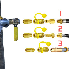 3/8 Inch Natural Gas Quick Connect Fittings, Natural and Propane LP Hose Extensi