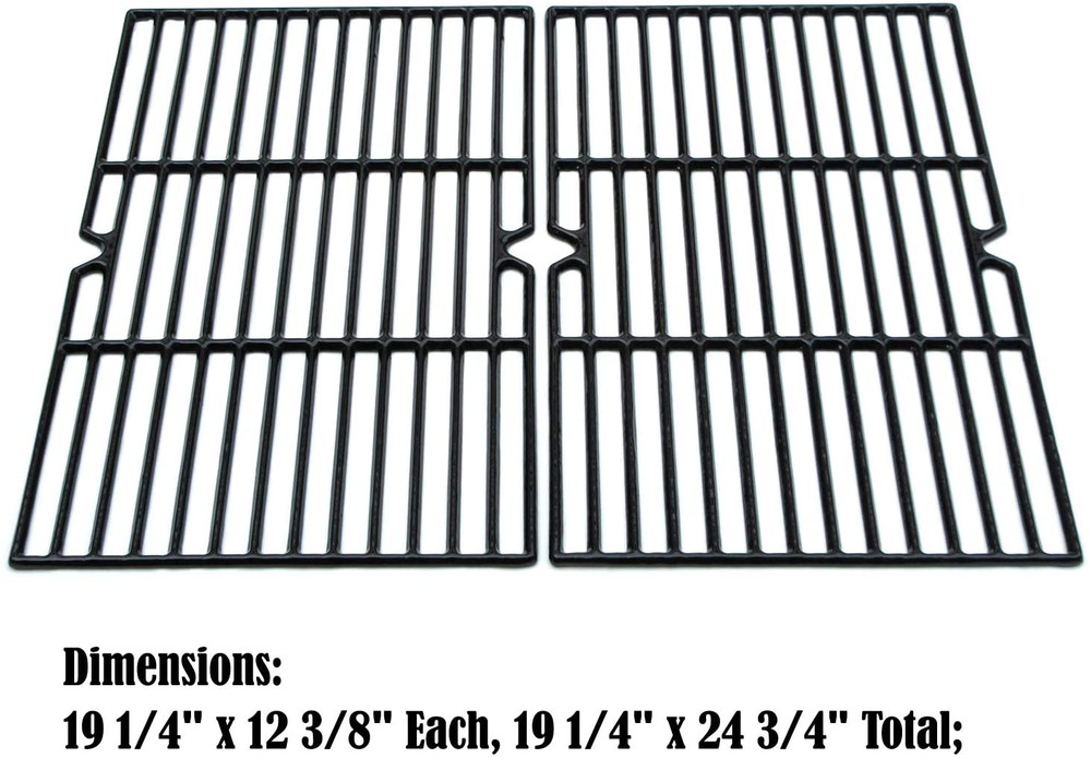 Cast Iron Cooking Grates Grid 2-Pack 12 3/8″ for Charmglow Jenn-Air Weber Grill