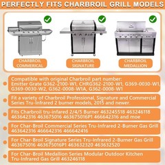 17 1/8 X 9 3/8″ Grill Emitter Grates for Charbroil TRU-Infrared 2 Burner 4636