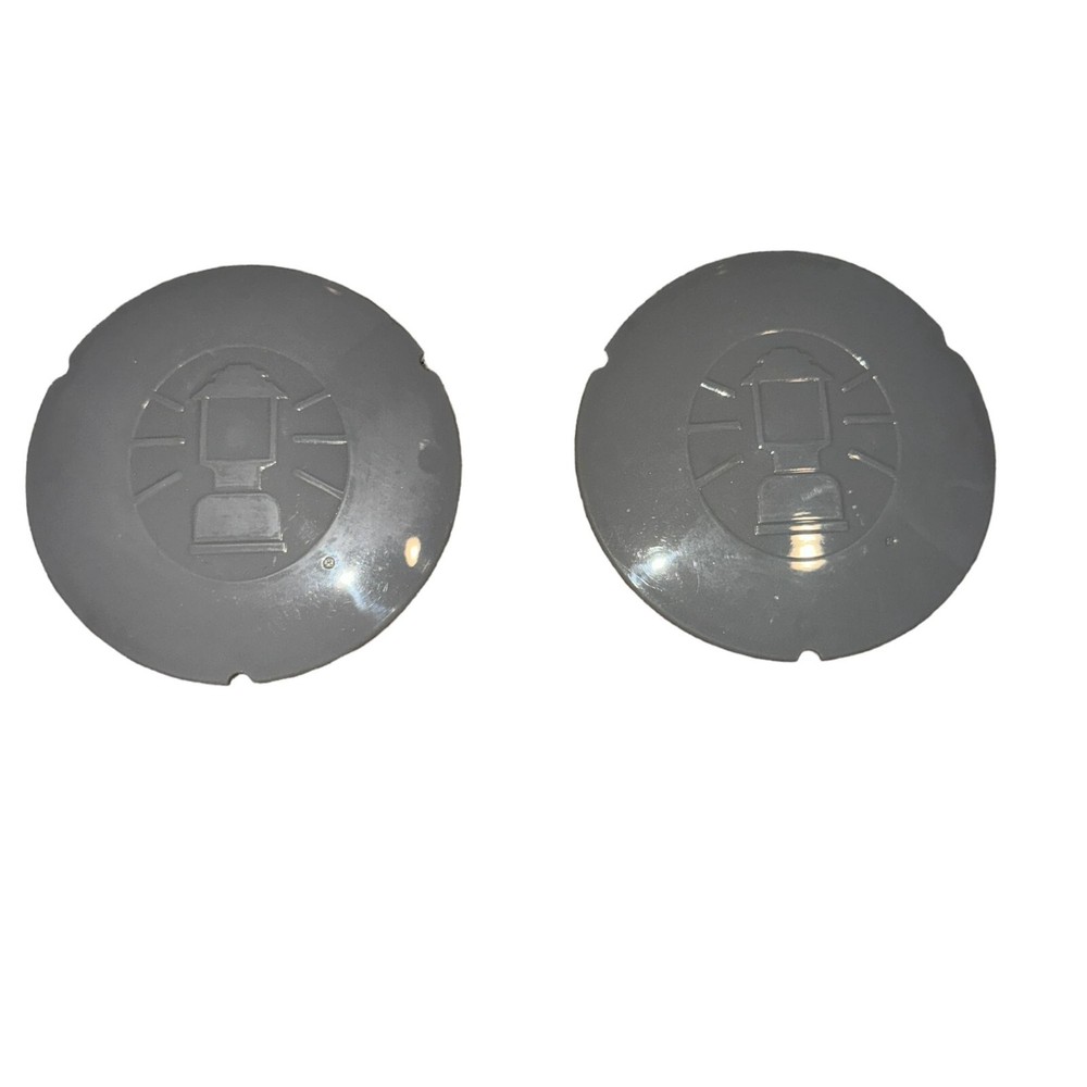 New Open Coleman Grill 9949A Wheel Hub Caps Replacement Parts Gray