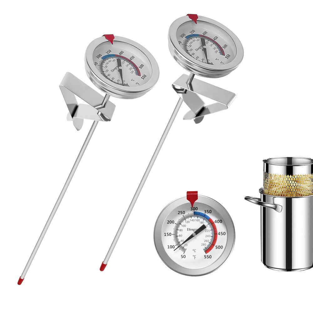 Deep Fry Turkey Candy Thermometer(2 Pack) with 12″ Probe Length (2 Packs)