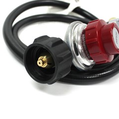 4 Ft BBQ Hose & High Pressure 20 PSI Adjustable LP Propane Regulator Gauge QCC1