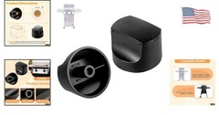 Black Control Knobs for Charbroil Grill – Set of 2 with Installation Kit