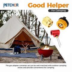3 PCS Camping Stove Gas Tank Adapter EN417 Set, Burners Gas Refill Adapters, …