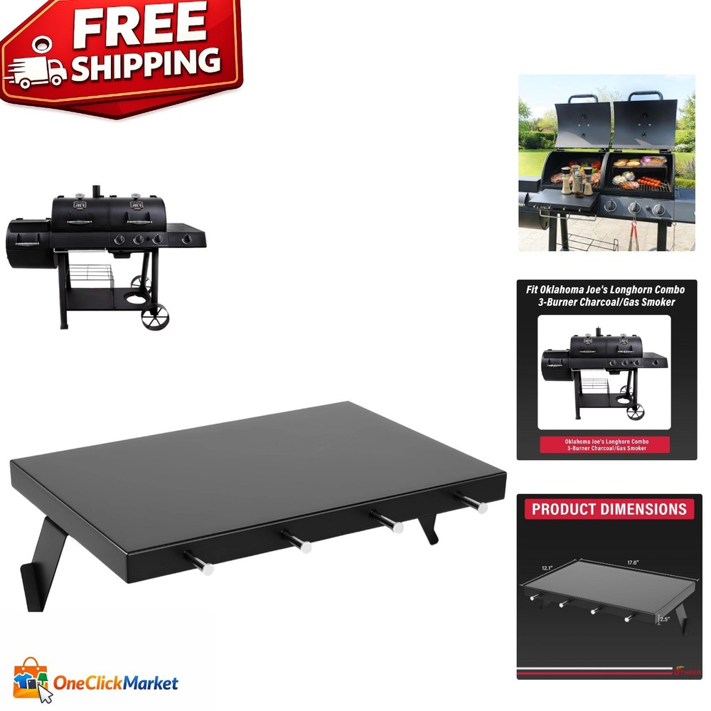 Heavy-Duty Carbon Steel Shelf for Oklahoma Joe’s Longhorn Grill – 17.6″ x 12.1″