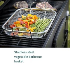 Stainless Steel Vegetable Grill Basket 15 By 11 Inch For Outdoor Grill