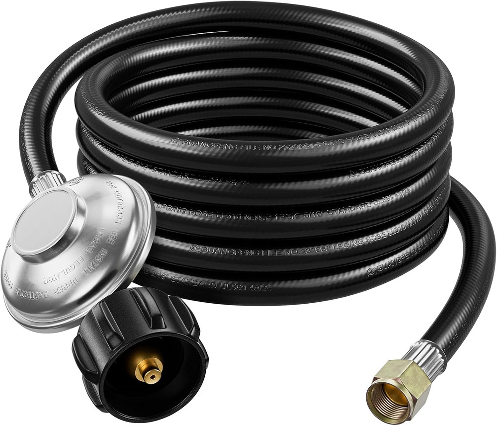 12 Feet Universal Gas Grill Regulator and Hose, Propane Regulator Replacement fo