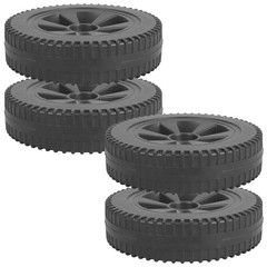 4Pcs Reusable Grill Cart Wheels Replacement Heavy Duty Black Hdpe for Bbq
