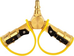1/4″ RV Propane Quick Connect Y Splitter Adapter w Shutoff Valve for RV Trailer