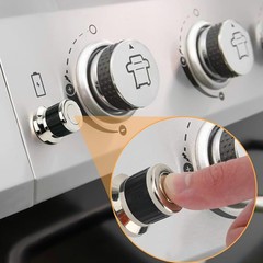 MCAMPAS Universal AA Battery Push Button Igniter – 7 Outlets – Silver, Black