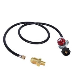 5FT 20 PSI Adjustable High Pressure Propane Regulator with Hose for LP 5 Feet