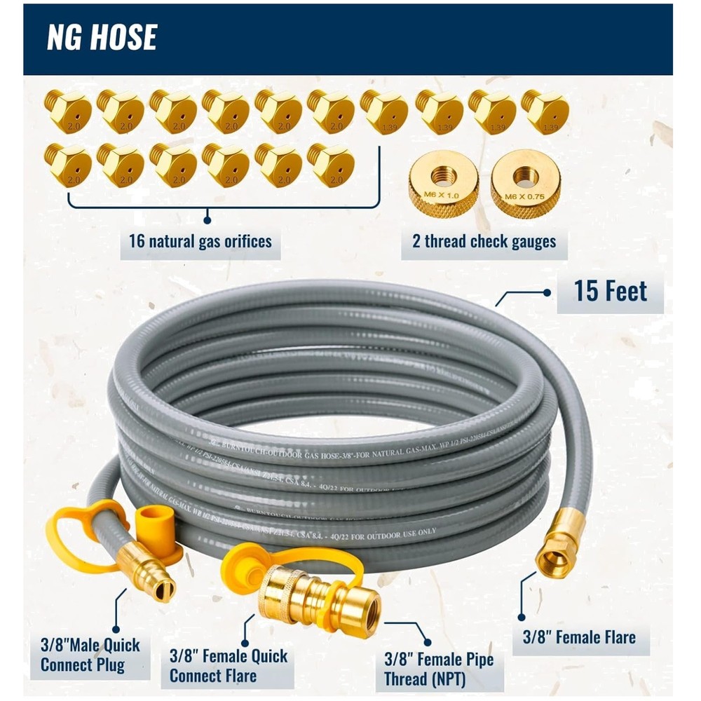 Flexible 15ft Stainless Steel Gas Conversion