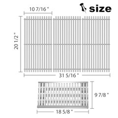 DCS Grill Grates Replacement 54801 92911 – Silver 92911+9mm