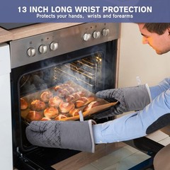 6 Pcs Oven Mitts and Pot Holders, 500℉ Heat Resistant Oven Mitts with Kitchen