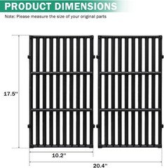 Criditpid 7637 Cast Iron Grill Cooking Grates for Weber Spirit I & II 200 Series