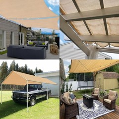 90% Shade Cloth for Garden, 10×30 Ft Beige Patio Sun Shade Fabric with Gromme…