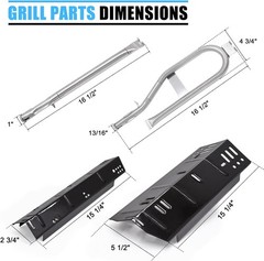 For Dyna Glo 5 Burner Grill Models Drip Pan Grease Tray & Heat Tents & Burners