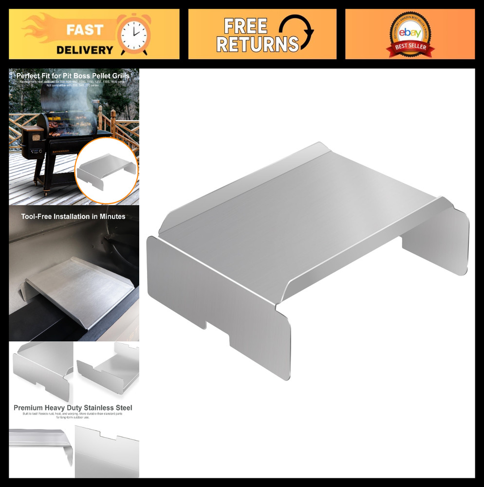 Heat Deflector for Pellet Grill – Upgraded Stainless Steel Flame Tamer Replaceme