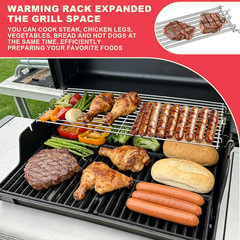 67027 Top Grill Warming Rack for Weber GS4 Spirit I & II 300 Series E310, E320,