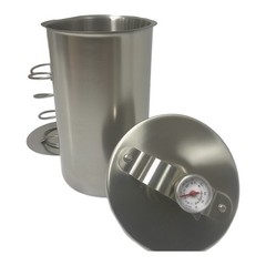 Stainless Steel Steaming Bucket with Thermometer for Meat Press Applications