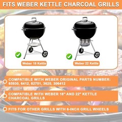 65930 Grill Wheels for Weber Kettle Grill Parts 18/22 inch Charcoal Grill, 6″