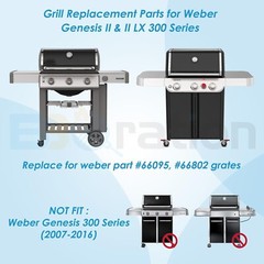66802 18.75″ Grill Grates for Weber GS4 Genesis II 300 Genesis II LX 300 Seri…