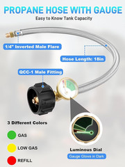 RV 2-Stage Auto Changeover LP Propane Gas Regulator with 48″ Stainless Braided R