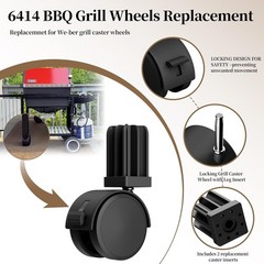 2 Pack of Heavy Duty Weber Grill Wheels – Easy Install, Secure Locking Design