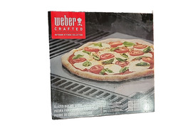 Weber 7671 Crafted Glazed Baking Stone – Pizza New / w BONUS FRAME KIT
