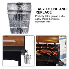 Galvanized Foil Grease Bucket Liner Silver Adults 12Pcs 4.72X4.13X3.34in