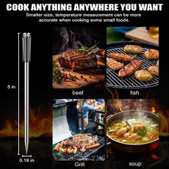 Bluetooth Wireless Meat Thermometer, Smart Digital Cooking Silver And Black