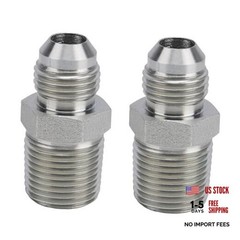 2pcs 3/8 Inch JIC Male Flare x 3/8 Inch NPT Hydraulic Hose Adapter, Pipe